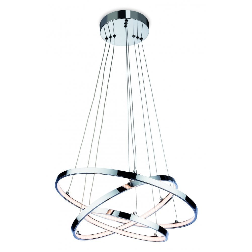 Luminous Chrome Helix LED Pendant Light