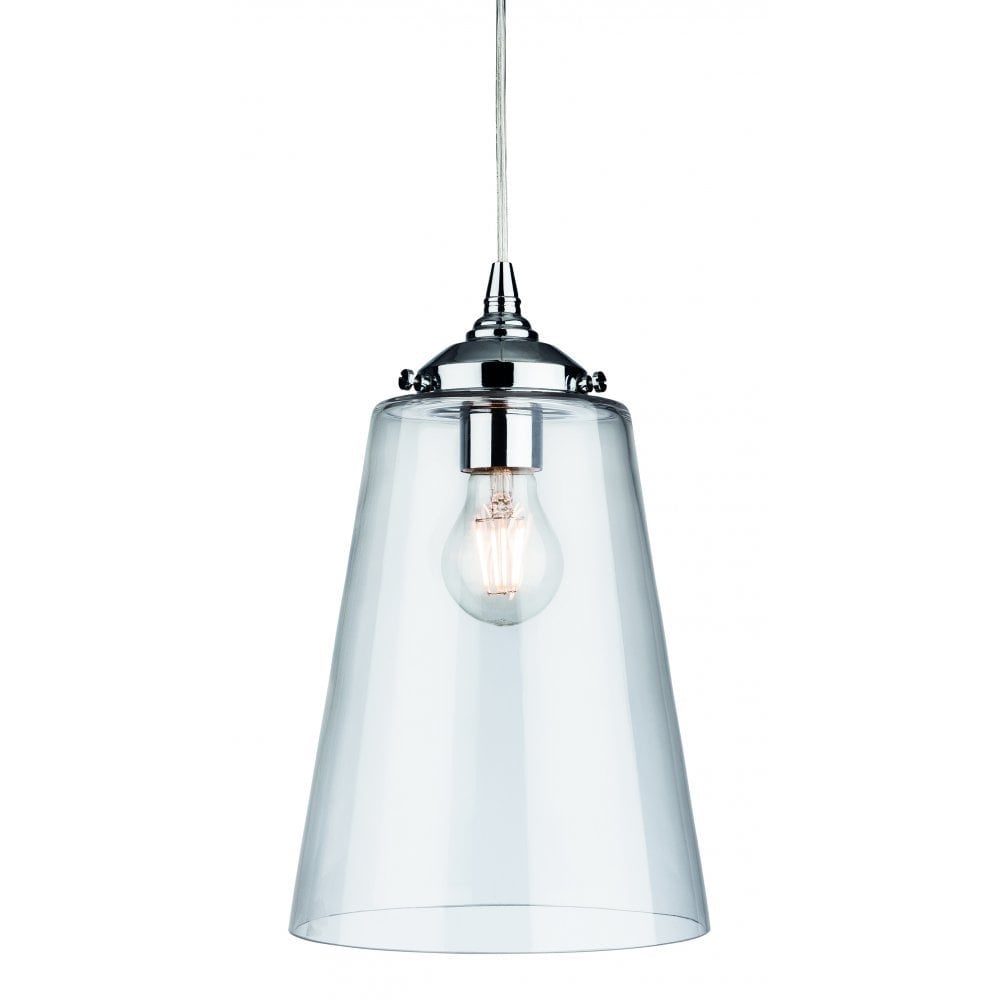 Elegant Chrome and Glass Droplet Pendant Light Fixture