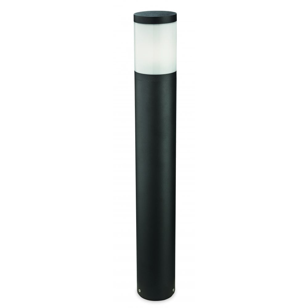 Graphite Tubular Outdoor Bollard Light, 65cm Height