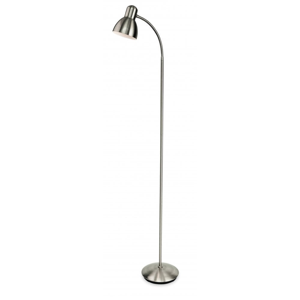 Elegant Arched Floor Lamp in Brushed Steel Finish