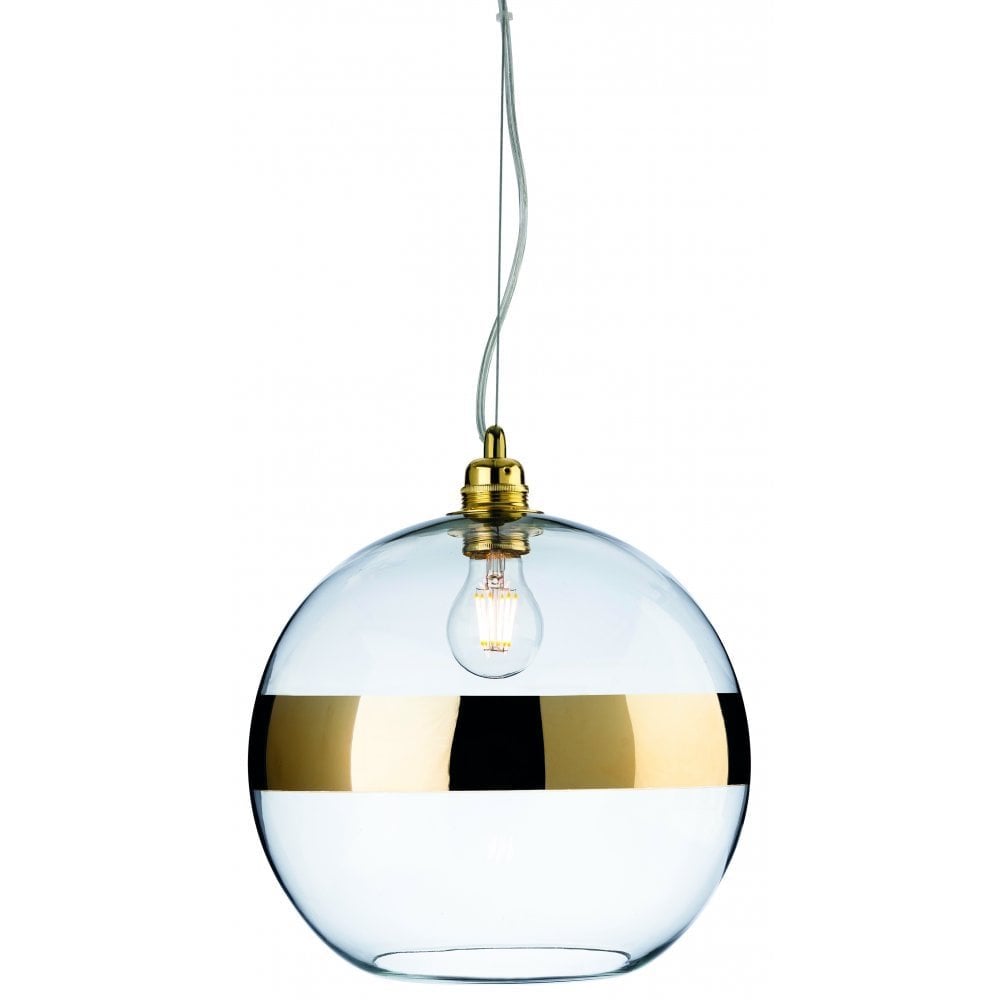 Elegant Gold Apollo Pendant with Clear Glass Design