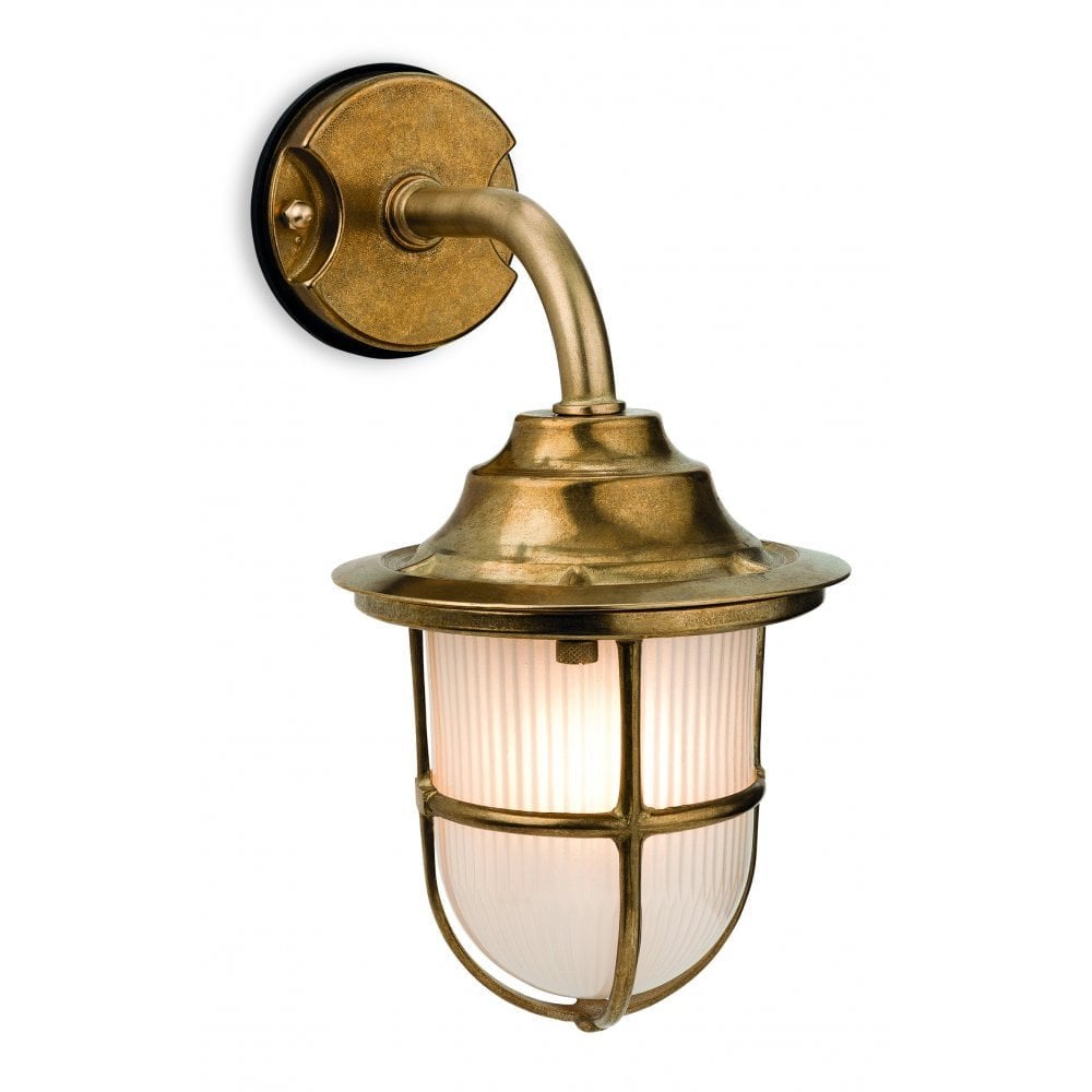 Era Nautical Brass Wall Light with Frosted Glass