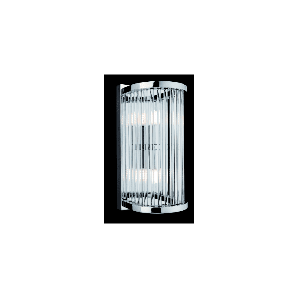 Luminous Flux Wall Sconce in Chrome with Clear Glass Rods