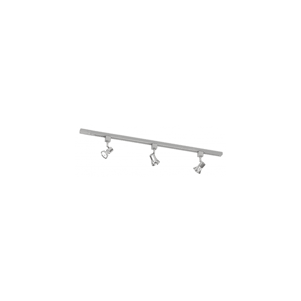 Satin Steel Track Lighting Kit - 3 Lightweight Adjustable GU10 Lamps