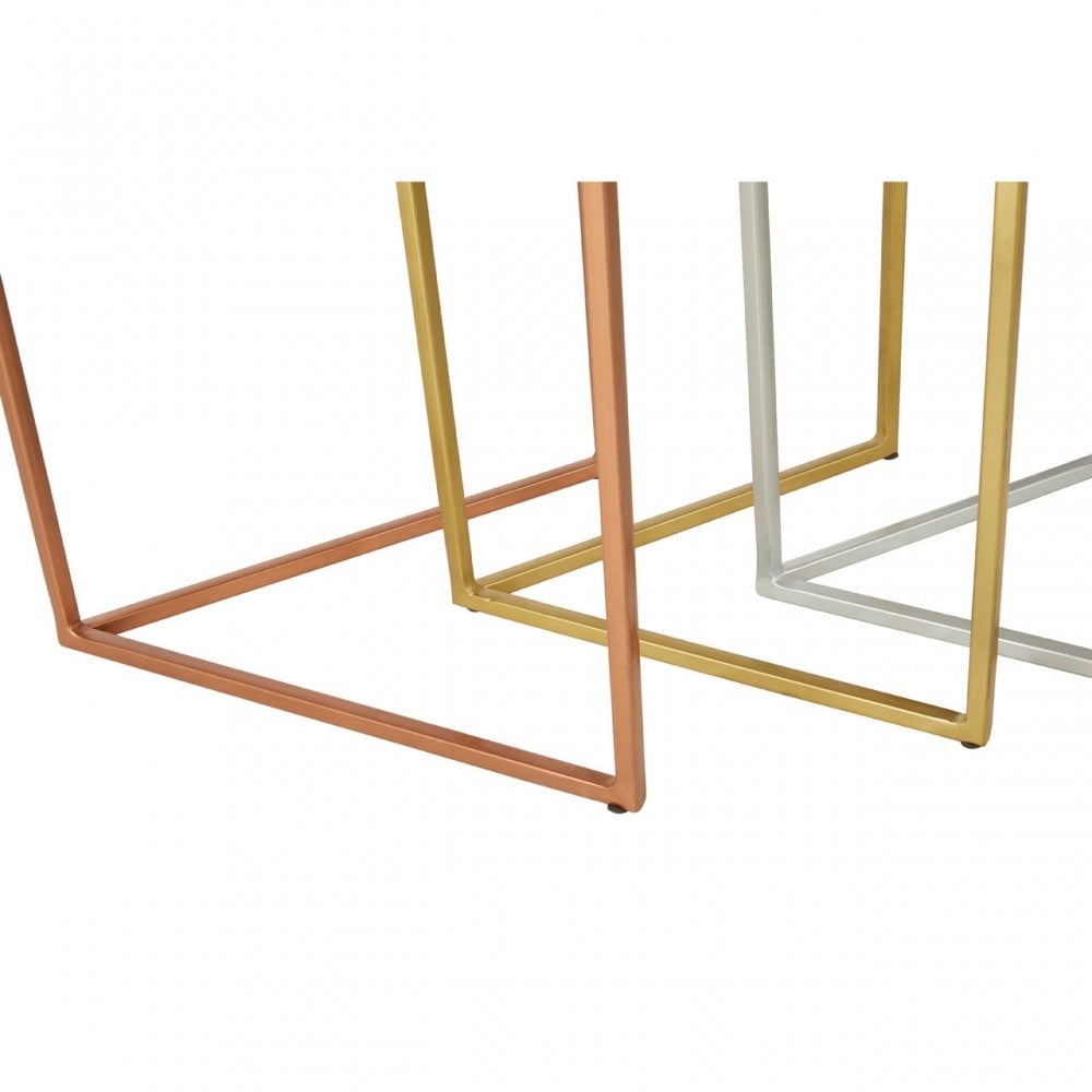 Rabia Nest of 3 Hexagonal Side Table Assorted