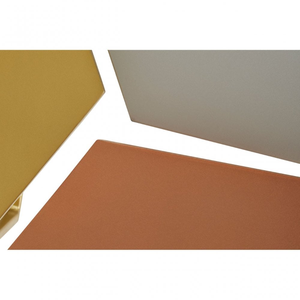 Rabia Nest of 3 Hexagonal Side Table Assorted