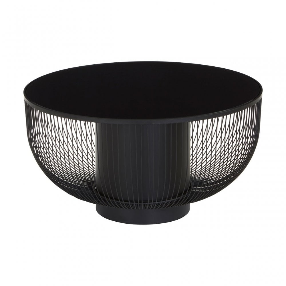 Duchess Coffee Table with Black Glass Top Black