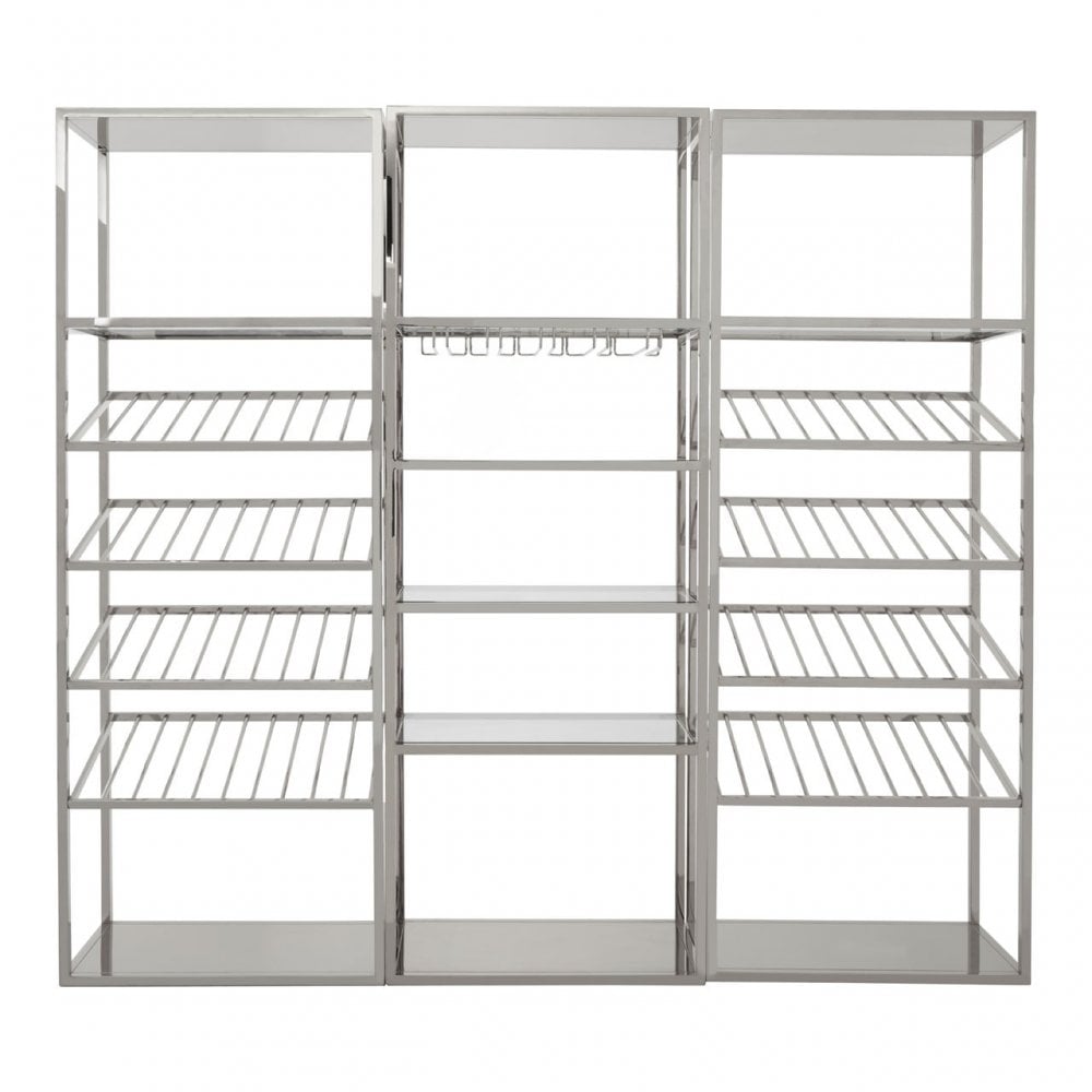 Brookwood Silver Bar Shelf Unit Silver