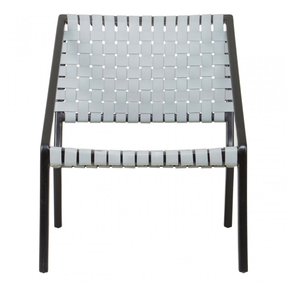 Kourtnai Grey Leather Woven Chair Grey