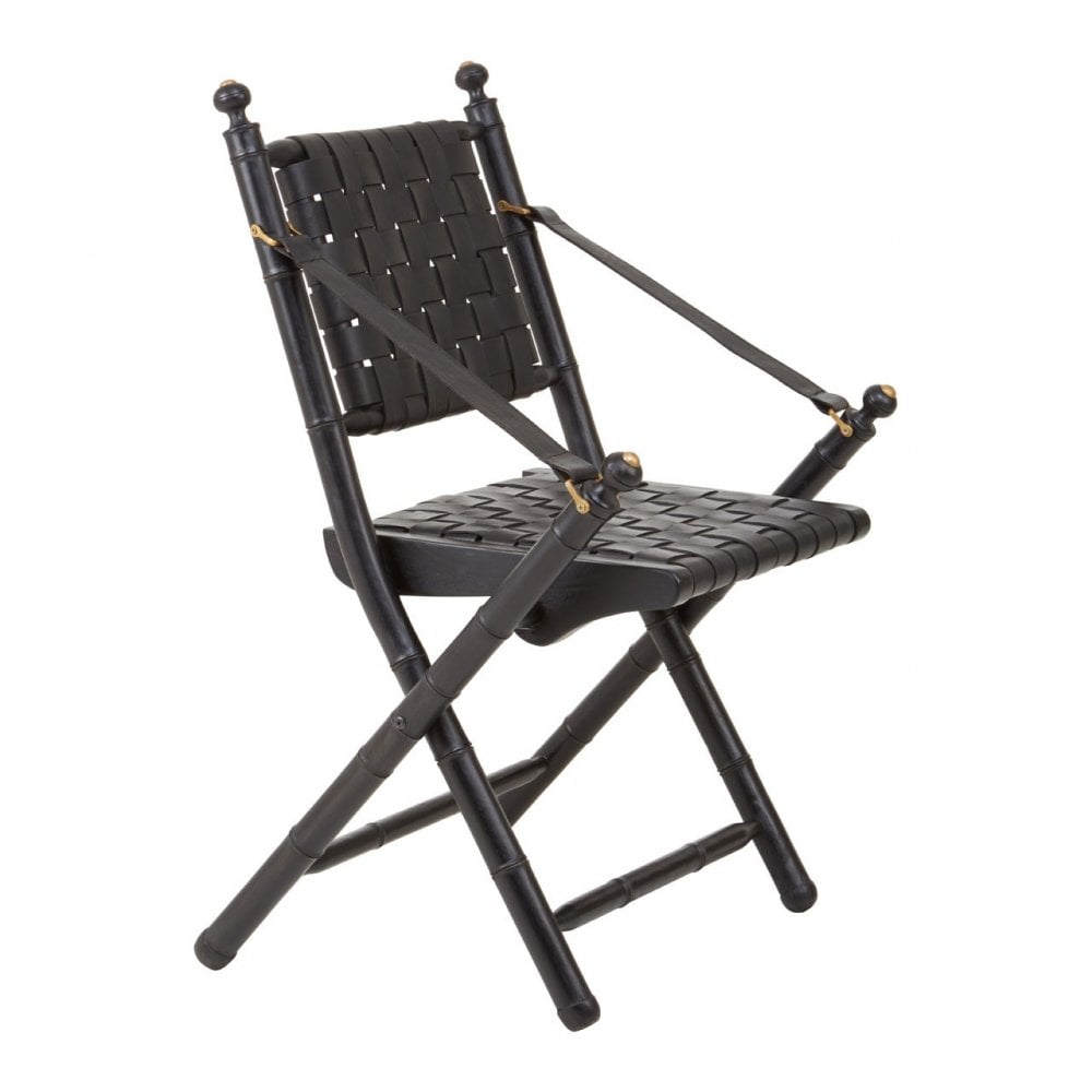 Kourtnai Black Foldable Frame Chair Black