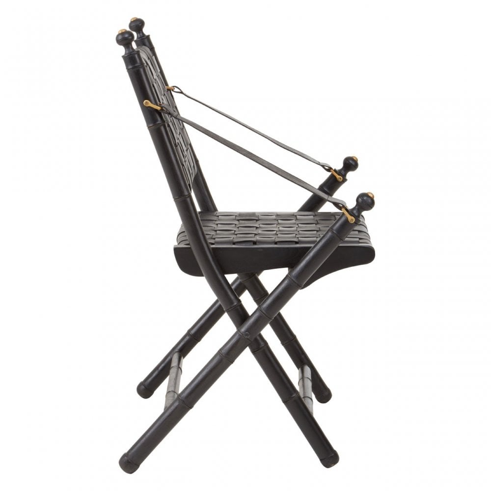 Kourtnai Black Foldable Frame Chair Black
