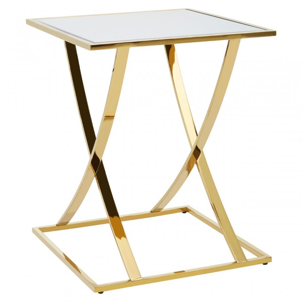 Reena Gold Finish Side Table Gold