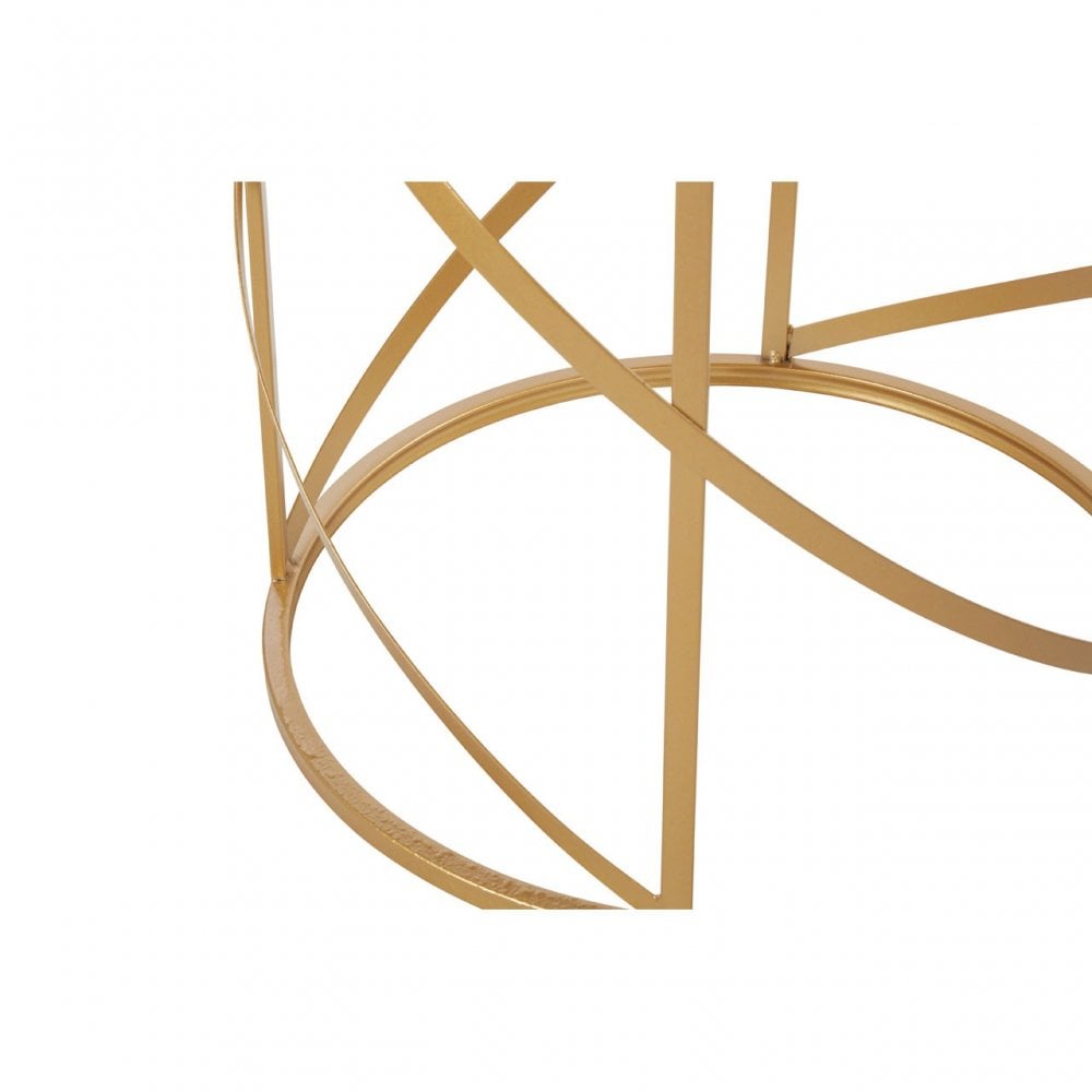 Anvil Set of 2 Loop Design Side Tables Gold