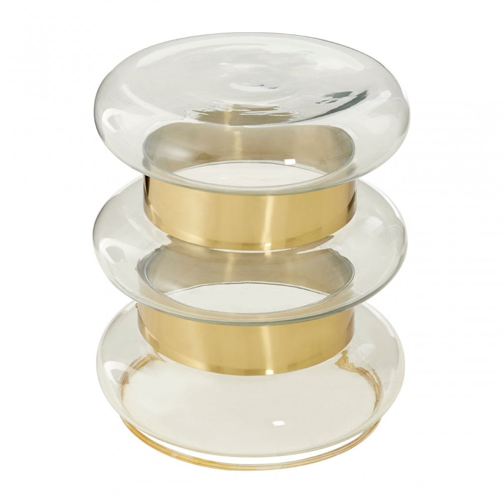 Margot Clear Glass Side Table Gold