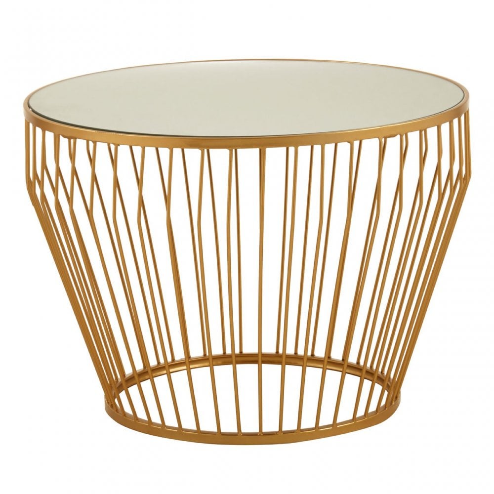Anvil Gold Finish Tapered Design Side Table Gold