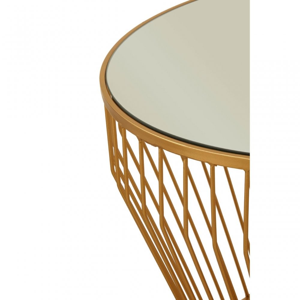 Anvil Gold Finish Tapered Design Side Table Gold
