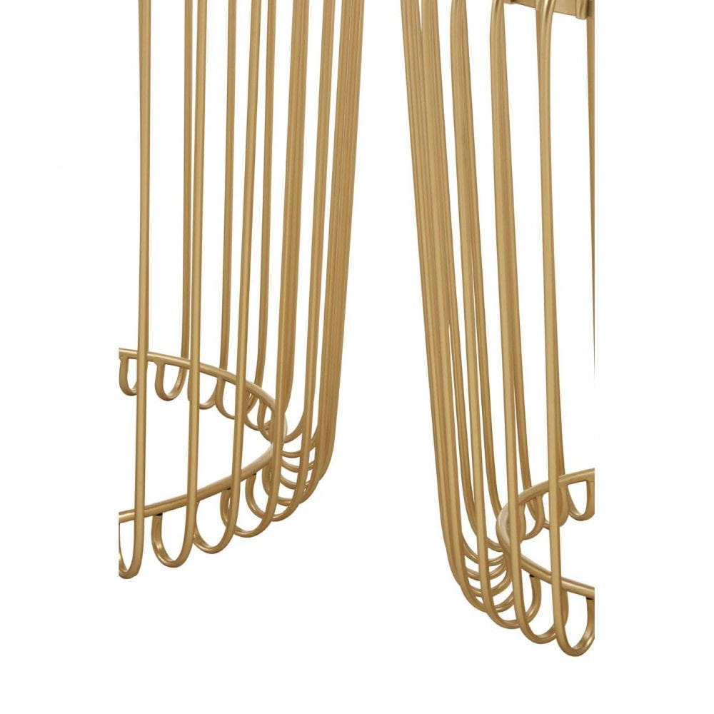 Anvil 2 Set Champagne Wireframe Side Tables Gold