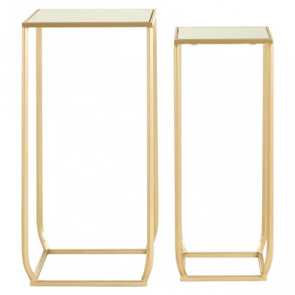 Avantis Set of 2 Champagne / Square Side Tables Champagne