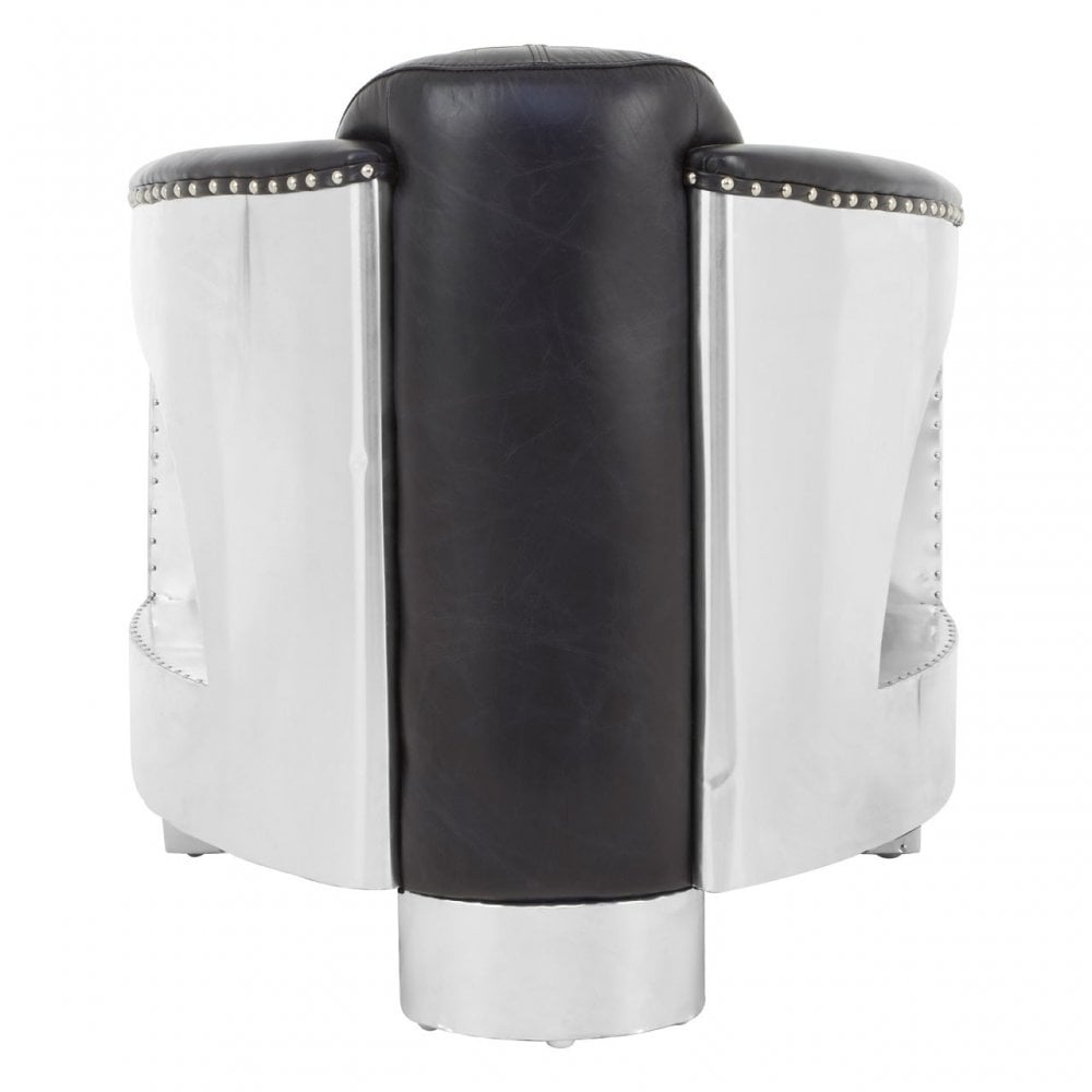 Venne Black Leather Sofa Chair Black