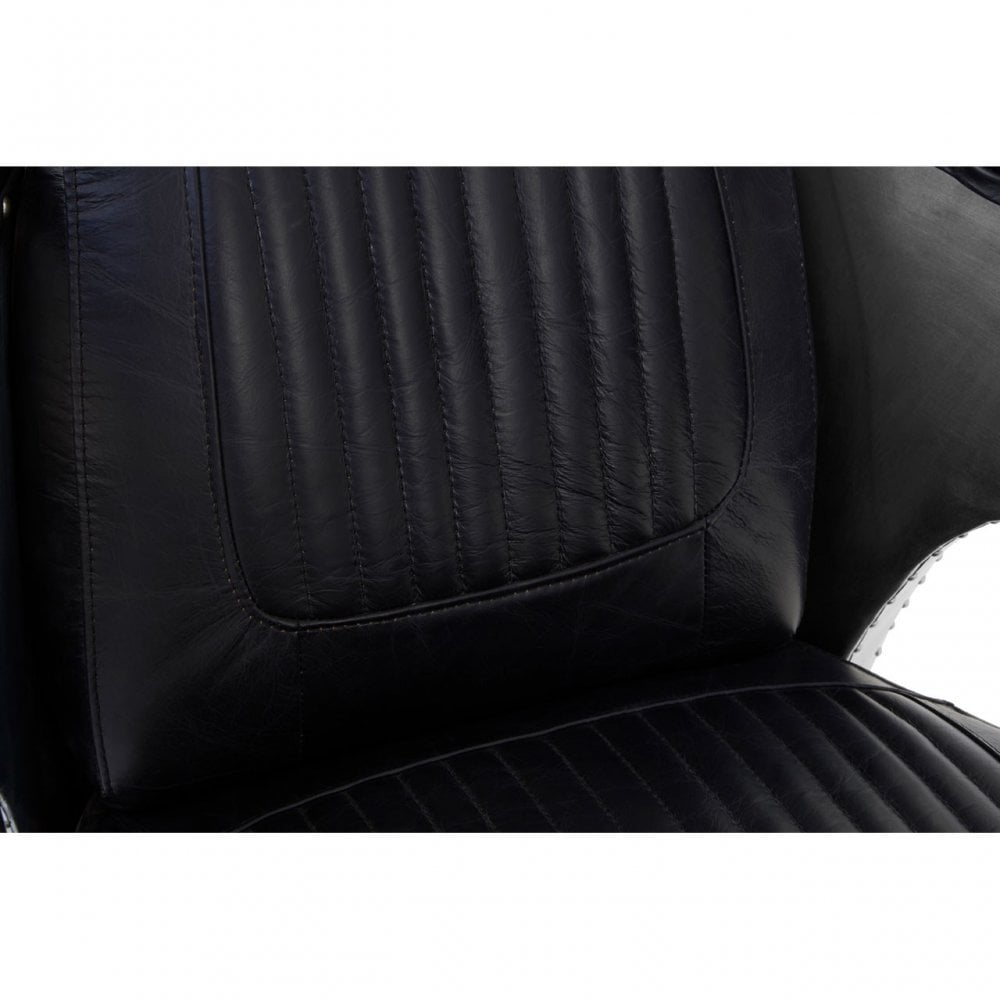 Venne Black Leather Sofa Chair Black