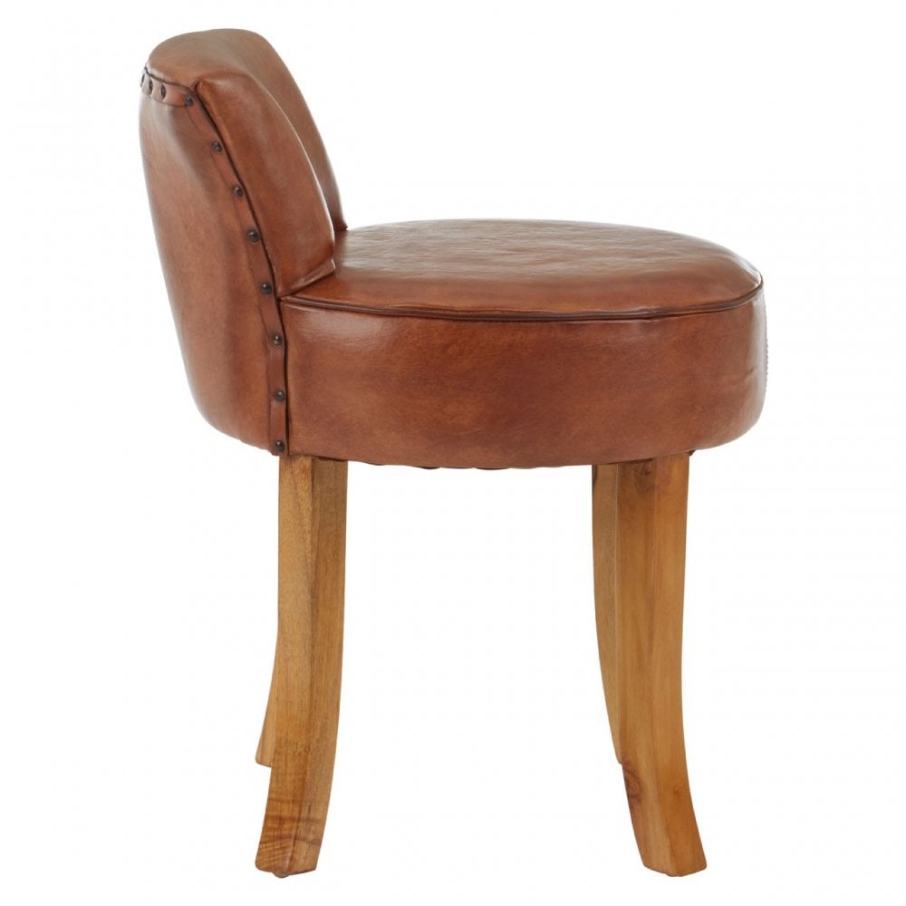 Kourtnai Brown Leather Chair Brown
