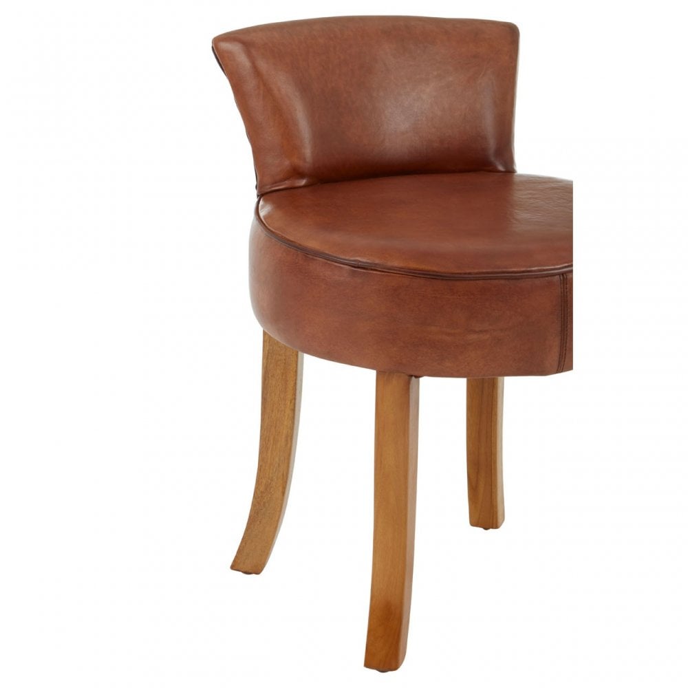 Kourtnai Brown Leather Chair Brown