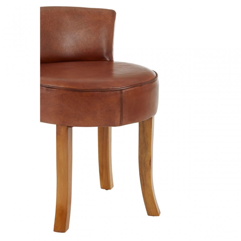 Kourtnai Brown Leather Chair Brown