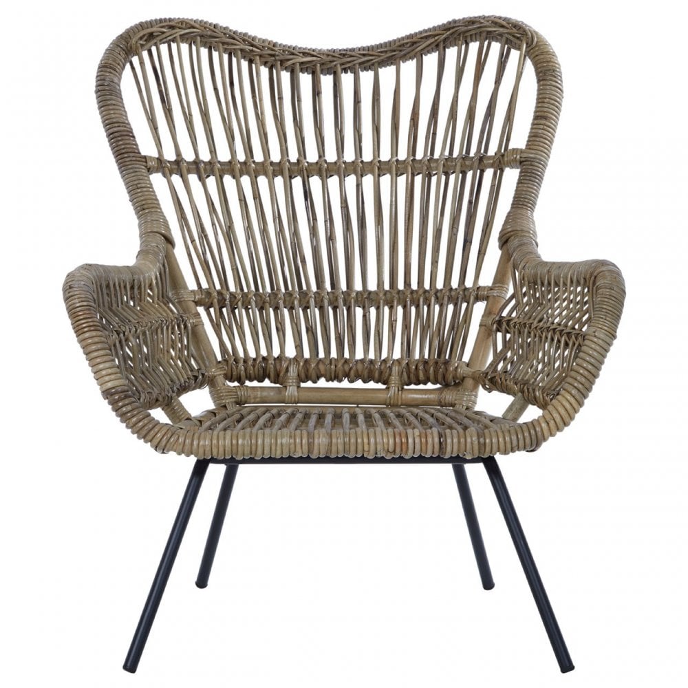 Monado Kubu Rattan Chair Grey