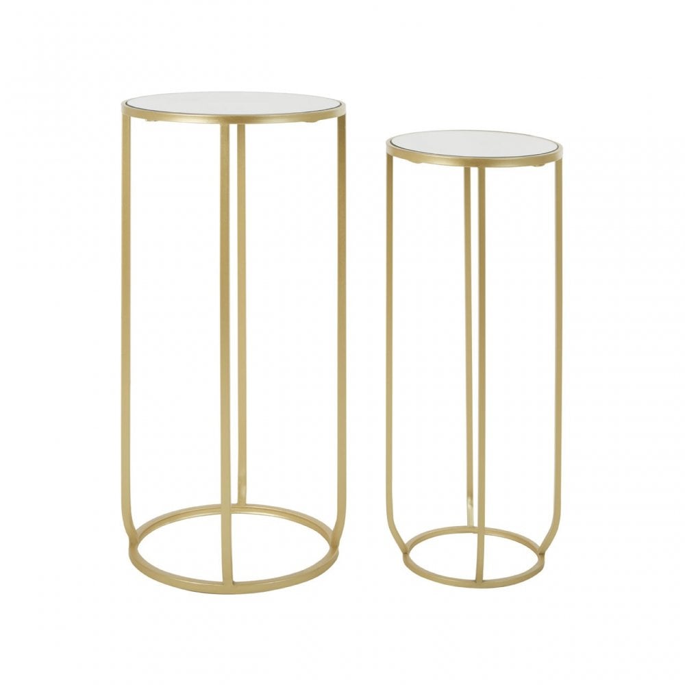 Avantis Set of 2 Tall Side Tables Champagne