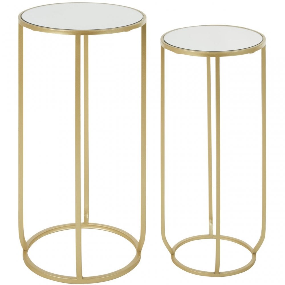 Avantis Set of 2 Tall Side Tables Champagne