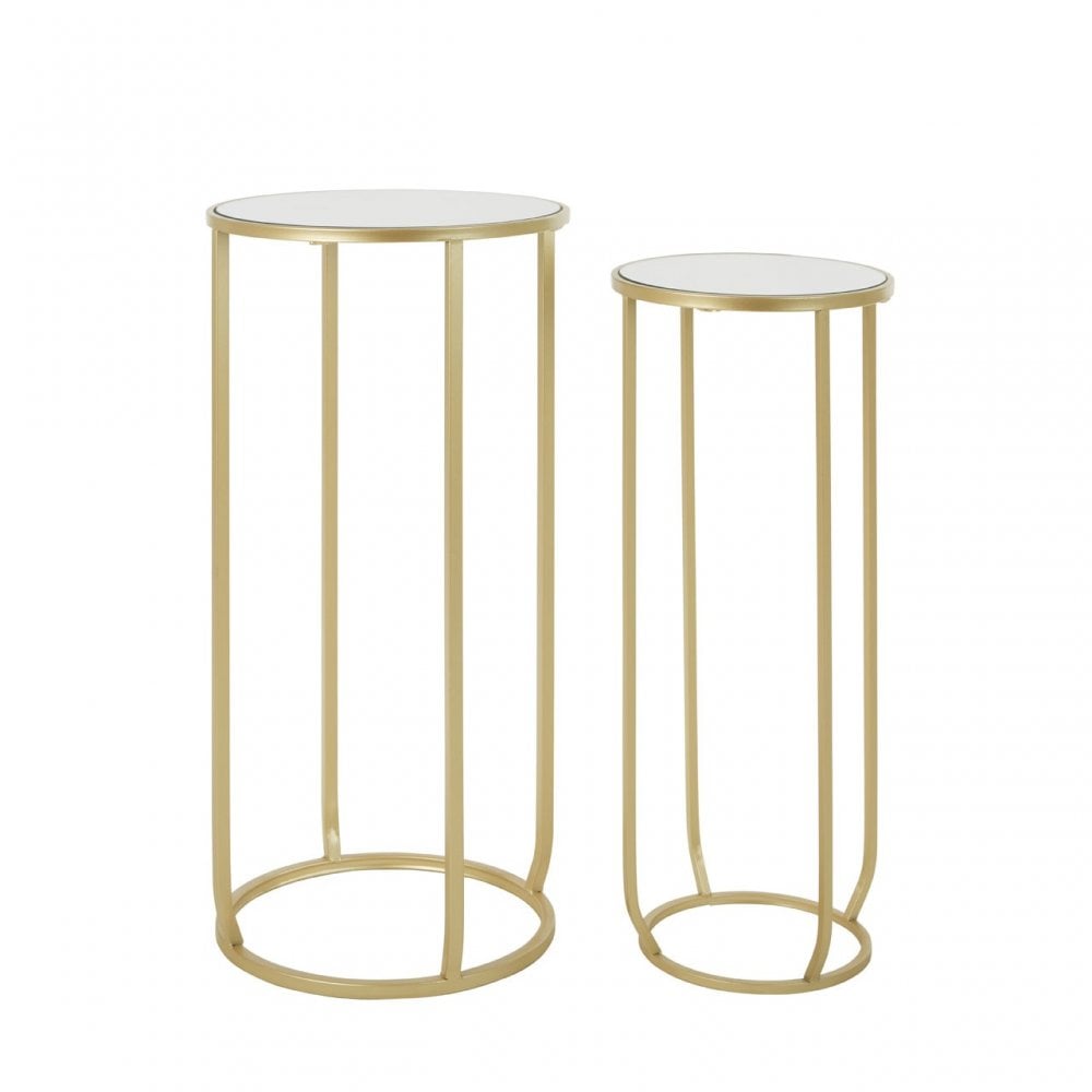 Avantis Set of 2 Tall Side Tables Champagne