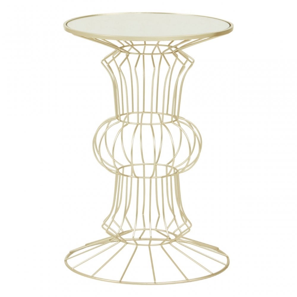 Yaxi Light Gold Finish Frame Table Gold
