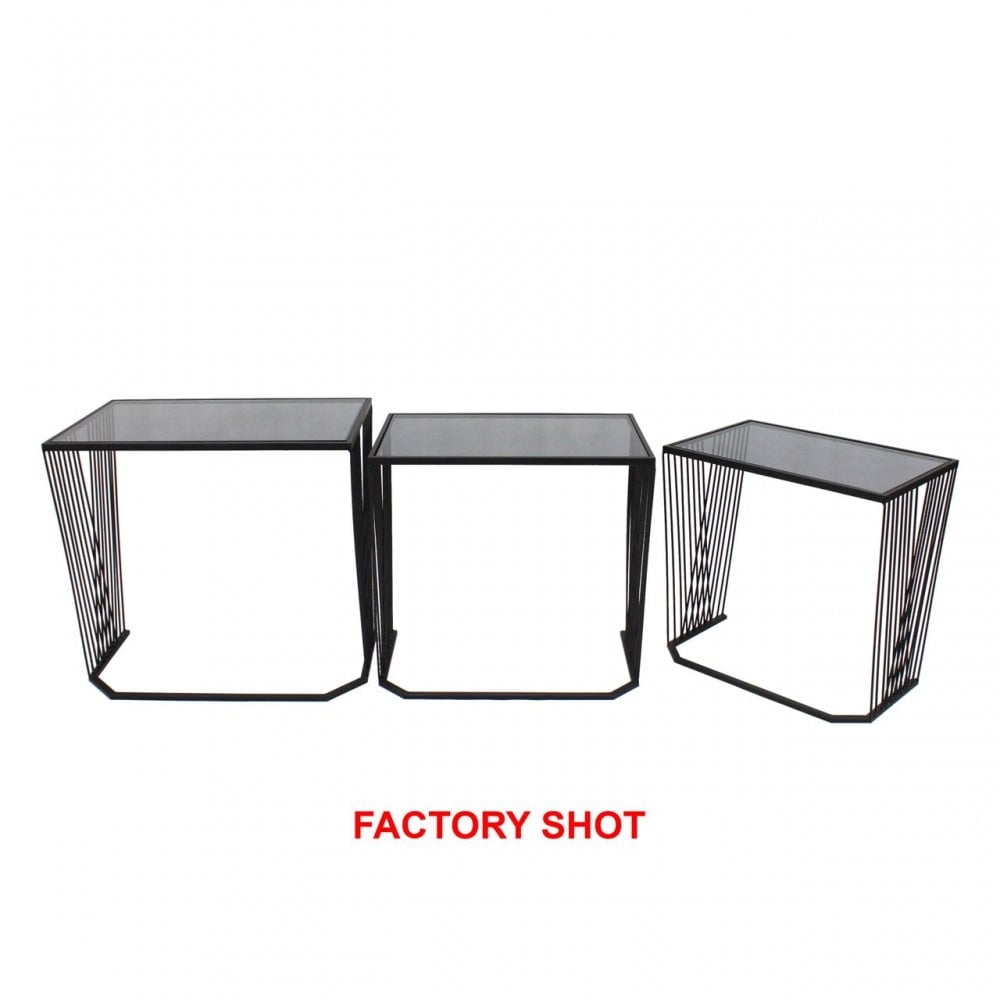 Duchess Set of 3 Side Tables Black