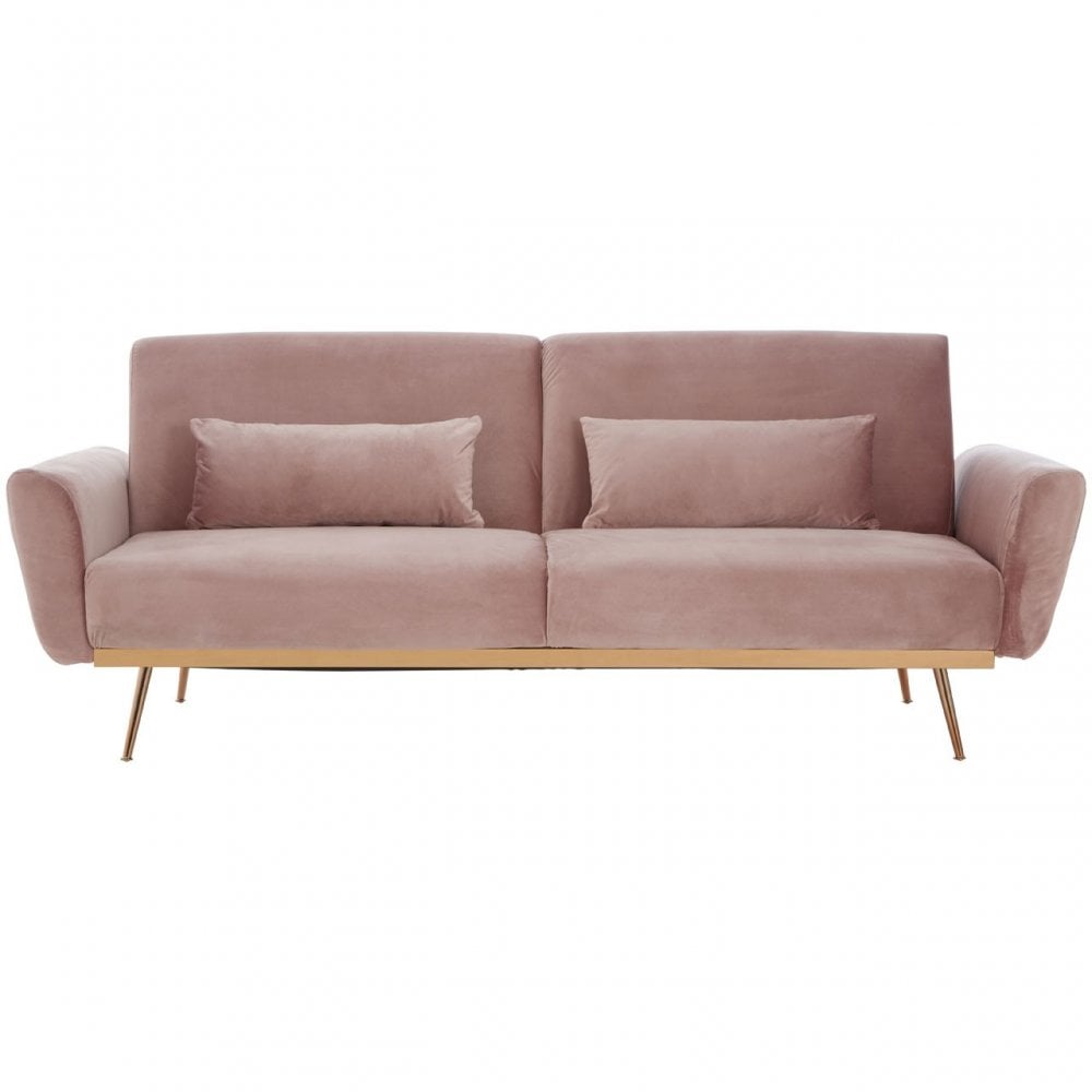 Hatton Pink Velvet Sofa Bed Pink