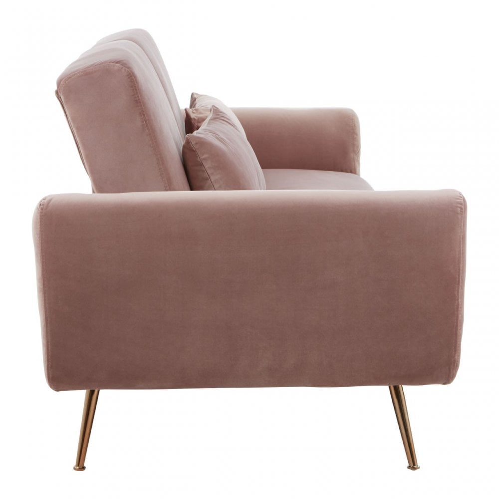 Hatton Pink Velvet Sofa Bed Pink