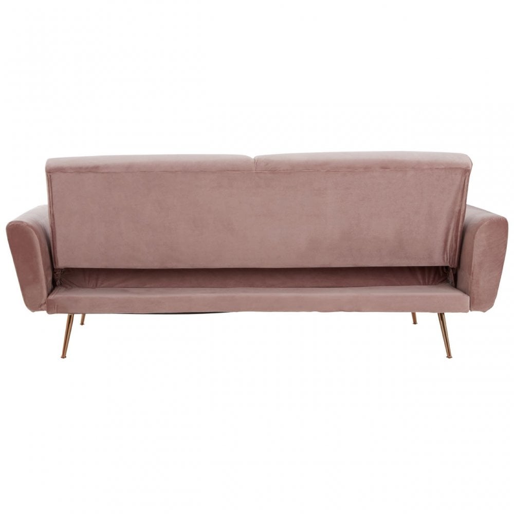 Hatton Pink Velvet Sofa Bed Pink