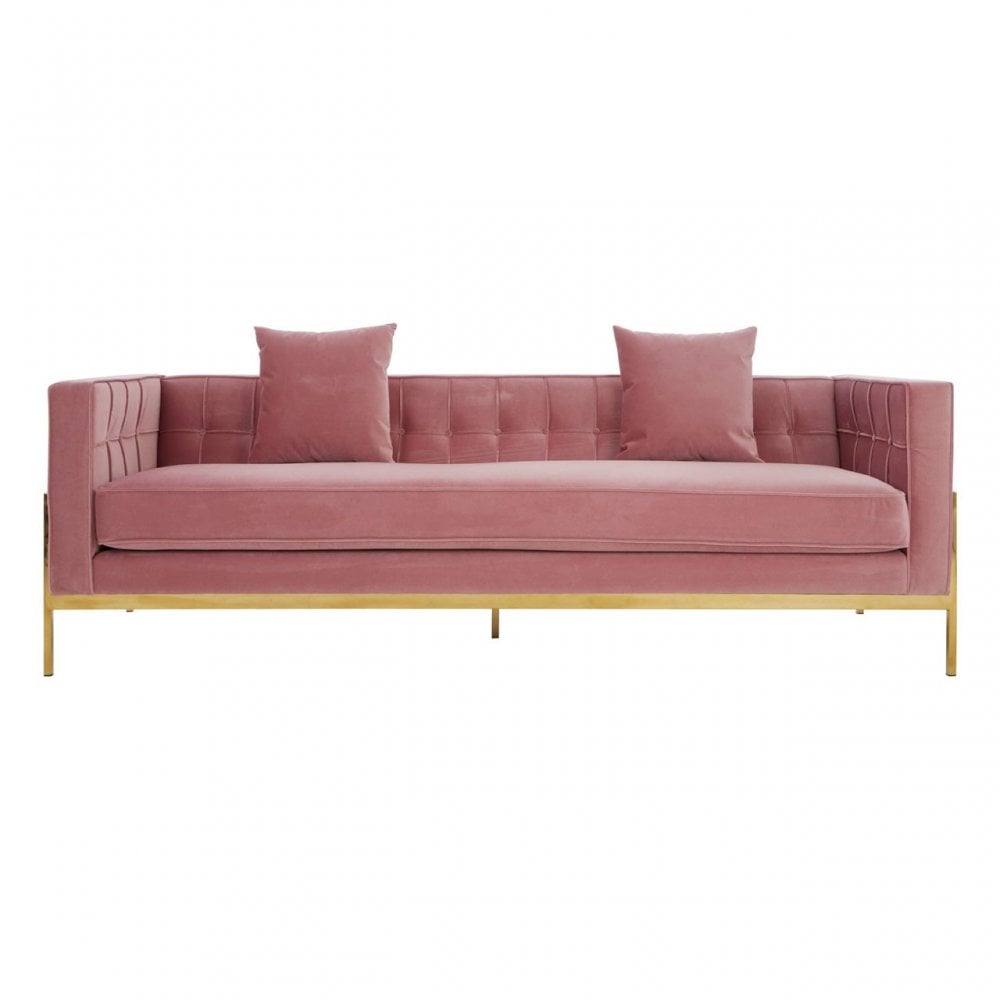 Rena 3 Seat Pink Sofa Pink