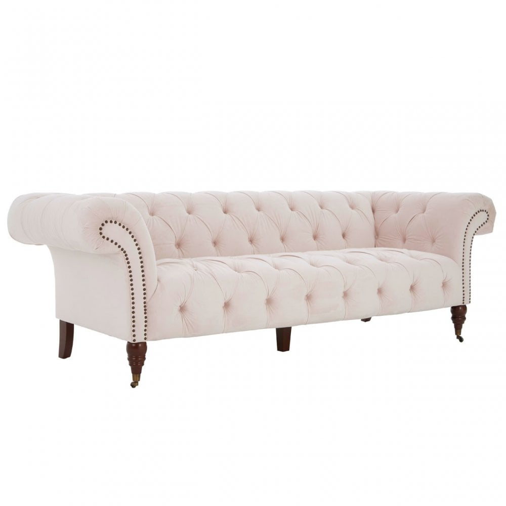 Suri 3 Seat Chesterfield Sofa Pink