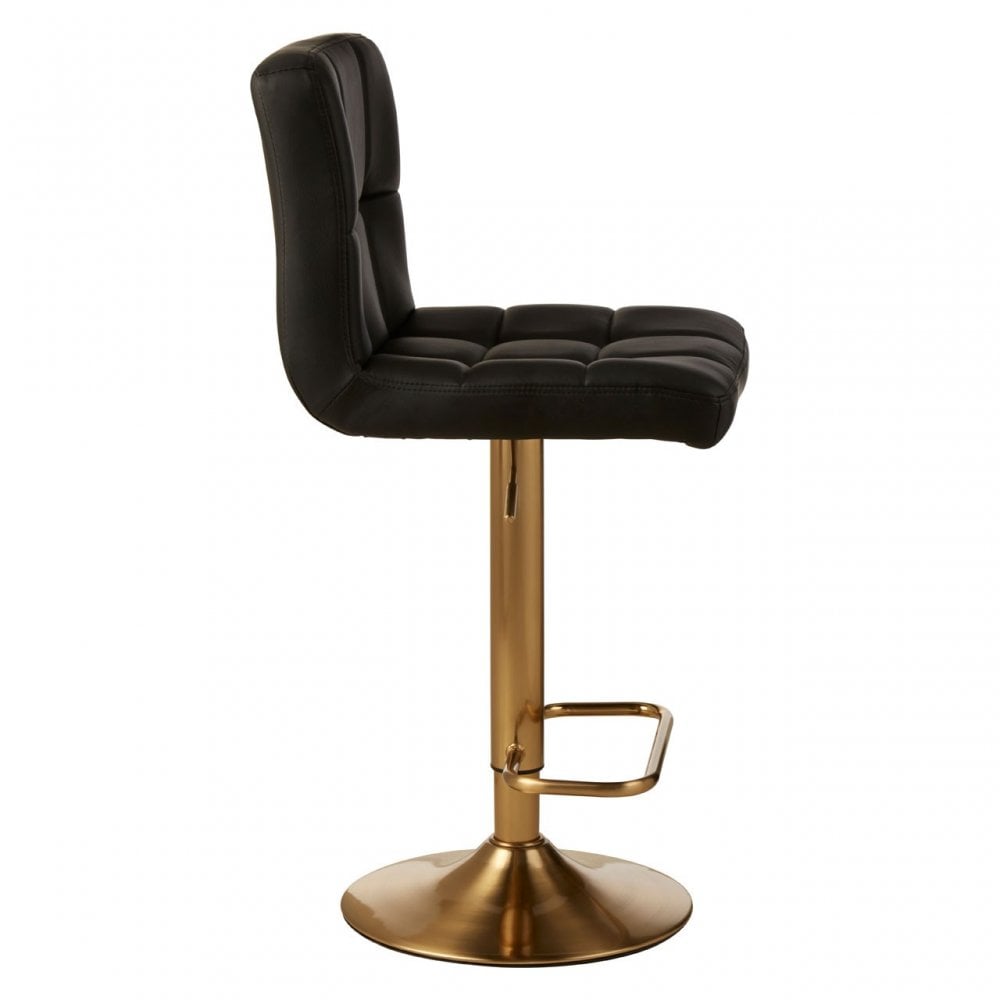 Baina Quilted Bar Stool Black