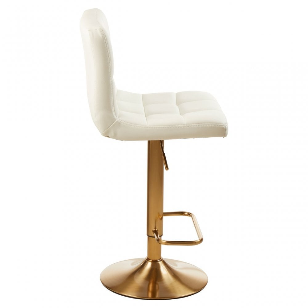 Baina Gold / White Finish Bar Stool White