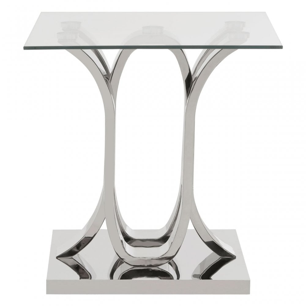 Matayo Curved Base End Table Silver