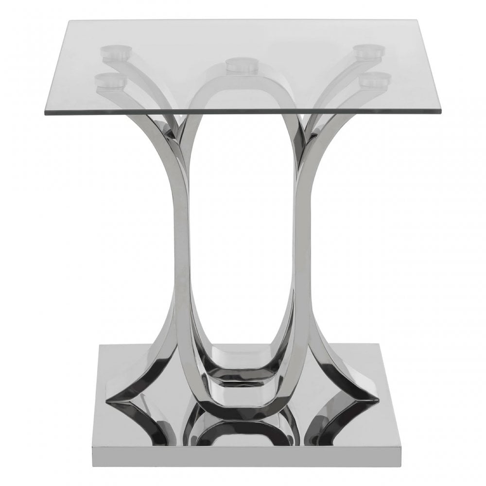 Matayo Curved Base End Table Silver