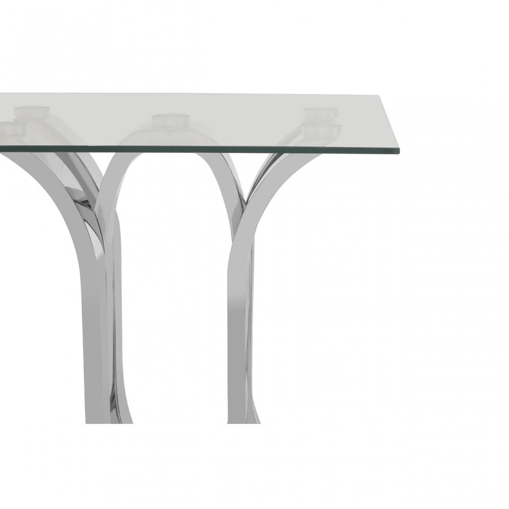 Matayo Curved Base End Table Silver