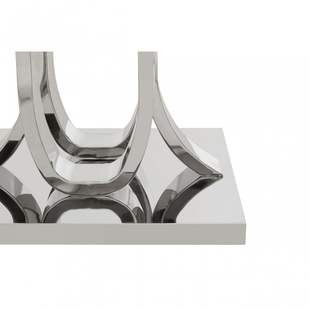 Matayo Curved Base End Table Silver