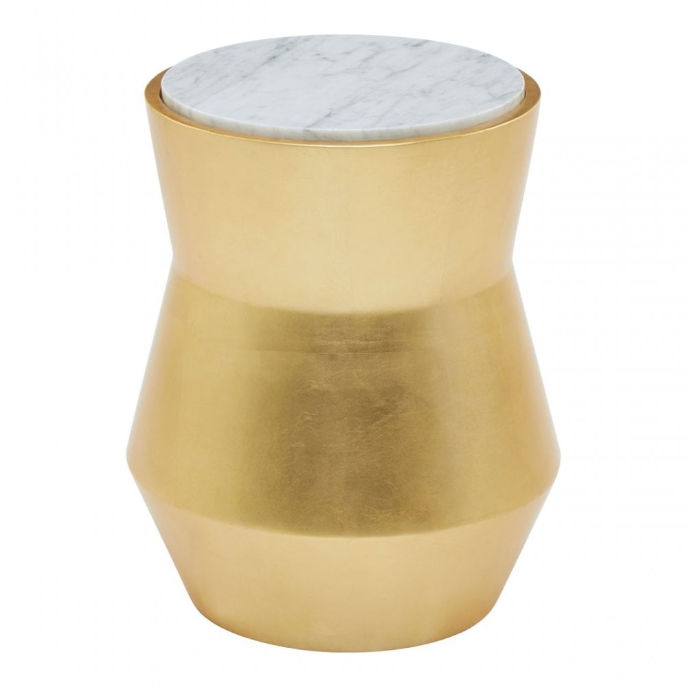 Lino Small Gold Drum Side Table Gold