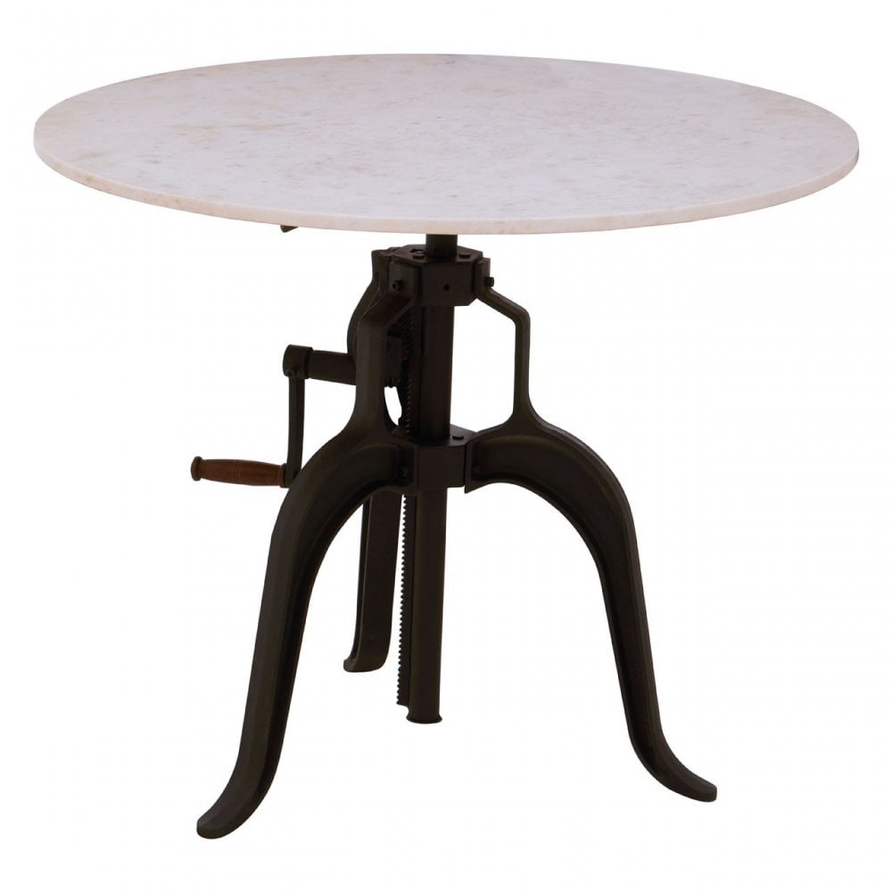 Vasco 3 Leg Small White Marble / Iron Table White