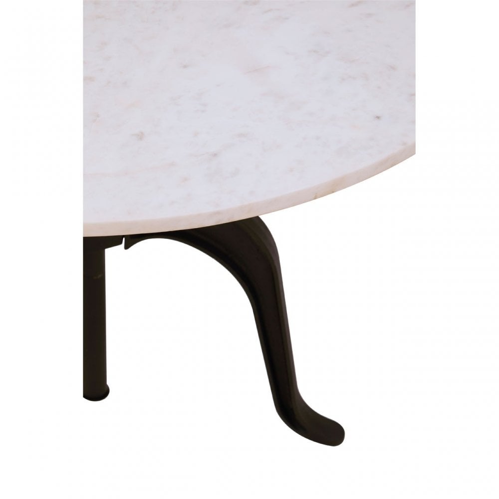 Vasco 3 Leg Small White Marble / Iron Table White