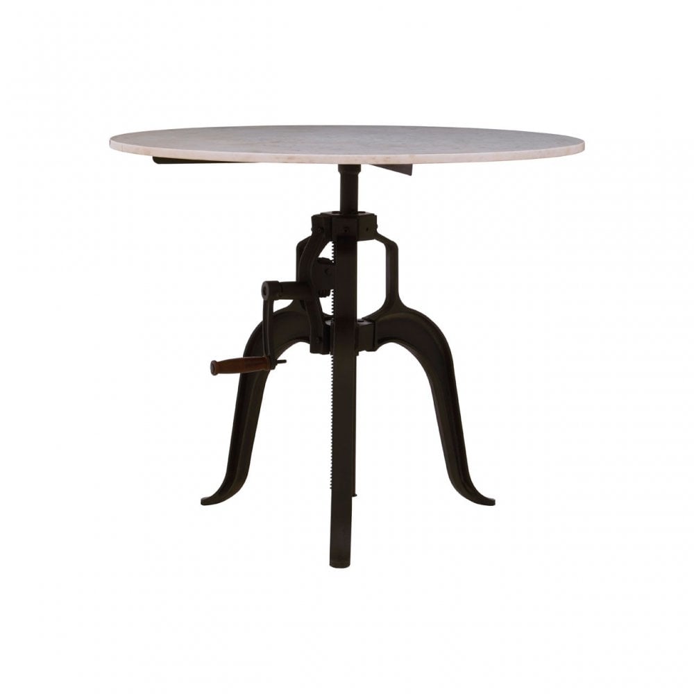 Vasco 3 Leg Small White Marble / Iron Table White