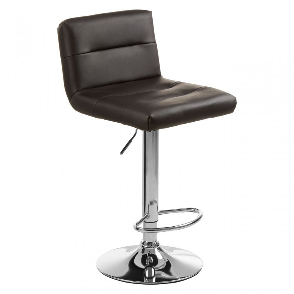 Baina Black Seat Bar Stool with Chrome Base Black