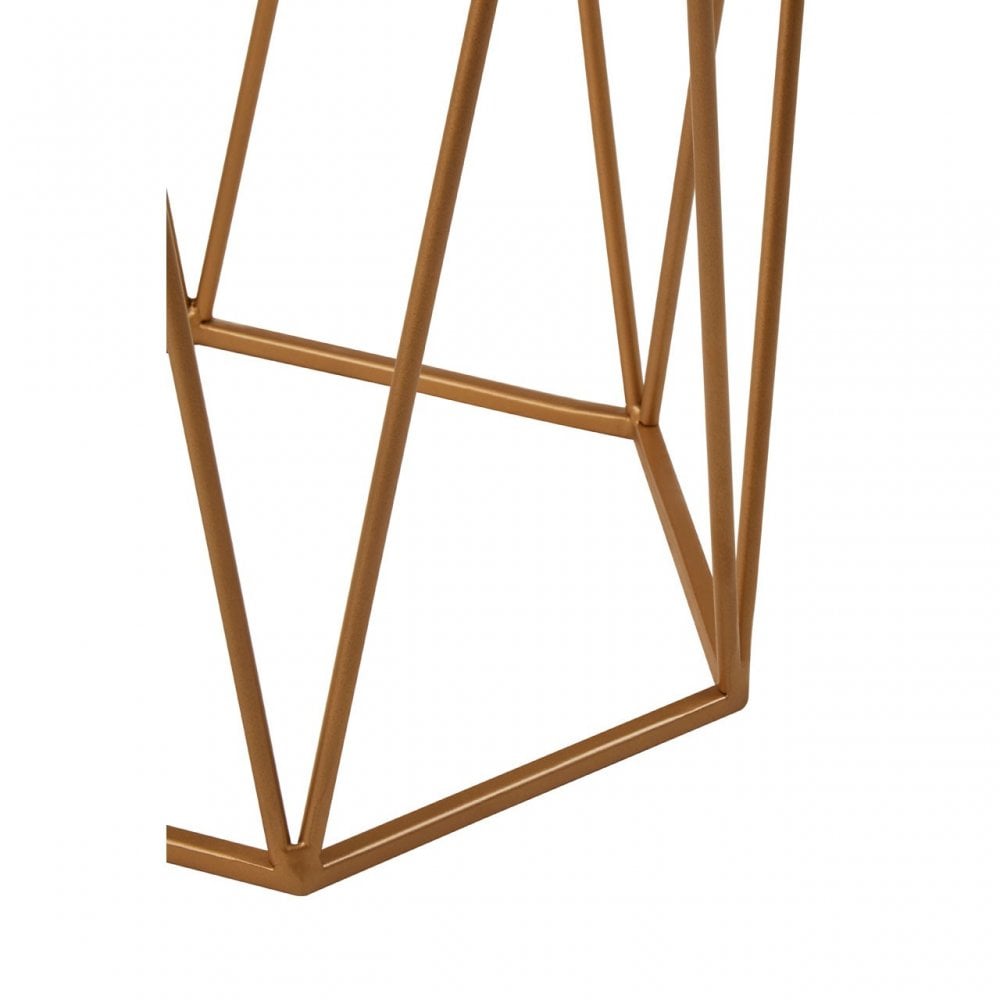 Gianna Hexagonal Side Table White Marble Effect